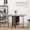 HOMCOM valgomojo stalas sulankstomas mobilus 6 asmenų, skirtas laikyti mažose patalpose iki 50 kg 130x80x74 cm šviesiai rudos spalvos