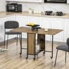 HOMCOM valgomojo stalas sulankstomas mobilus 6 asmenų, skirtas laikyti mažose patalpose iki 50 kg 130x80x74 cm šviesiai rudos spalvos