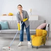 HOMCOM valymo vežimėlis 20 l su gręžtuvu ir šlavimo rinkiniu, kibiras su šluoste, ratukai