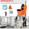 Homcom Valymo vežimėlis ant ratukų, 36 l, juodas/oranžinis, 54x41x91,5 cm, skirtas profesionaliam valymui