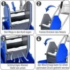 HOMCOM Valymo vežimėlis Namų ūkio vežimėlis Profesionalus žandikaulių preso kibiras 26 L + laikymo krepšys Mėlyna 73L x 45W x 95H cm