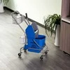 HOMCOM Valymo vežimėlis Namų ūkio vežimėlis Profesionalus žandikaulių preso kibiras 26 L + laikymo krepšys Mėlyna 73L x 45W x 95H cm