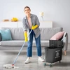 HOMCOM Valymo vežimėlis Valymo kibiras 20 litrų šluotos vežimėlis su presu 2 skyriai Juoda