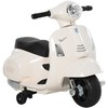 Homcom VESPA elektrinis motociklas vaikams, 18-36 mėn., 3 km/val., LED šviesa ir garsas, PP plastikas ir metalas, baltas, 66,5x38x52 cm