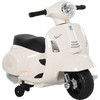 Homcom VESPA elektrinis motociklas vaikams, 18-36 mėn., 3 km/val., LED šviesa ir garsas, PP plastikas ir metalas, baltas, 66,5x38x52 cm
