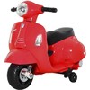 HOMCOM VESPA elektrinis vaikiškas motociklas, 18-36 mėn., 3 km/h, LED šviesos, garsas, PP plastikas, metalas, raudonas, 66,5 x 38 x 52 cm