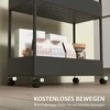 HOMCOM Vežimėlis, 4 lygių virtuvės lentyna, lentyna su ratukais, virtuvės vežimėlis su stabdžiais, virtuvės, miegamojo, svetainės serviravimo vežimėlis, plastikinis, juodas, 40 x 19 x 90 cm