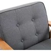 Fotelis HOMCOM Viengulė sofa-lovos kėdė, minkšta kėdė su porankiais, medinis rėmas, linas, pilka, 64,5x70x74cm