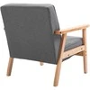Fotelis HOMCOM Viengulė sofa-lovos kėdė, minkšta kėdė su porankiais, medinis rėmas, linas, pilka, 64,5x70x74cm