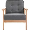 Fotelis HOMCOM Viengulė sofa-lovos kėdė, minkšta kėdė su porankiais, medinis rėmas, linas, pilka, 64,5x70x74cm