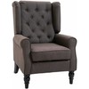 HOMCOM Vienvietis fotelis "Relax" fotelis Vienvietis fotelis su medinėmis pėdomis Poliesteris Ruda 76 x 86 x 108 cm
