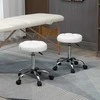 Homcom "Vinsetto" riedanti taburetė Reguliuojamo aukščio darbo taburetė, pasukama saloninė taburetė, skirta masažui biure, odos imitacija, balta Ø35,5 x 51-67 cm