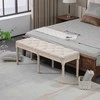 HOMCOM Vintage minkštas suolas 117x40x48 cm, lovos suolas, miegamojo suolas su sagomis, lino išvaizdos, iki 120 kg, smėlio spalvos