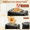 HOMCOM Virdulys-Skrudintuvas Rinkinys 1,5L Virdulys 2 Skrudintuvai 2200W Pusryčių Rinkinys su 7 Skrudinimo Lygiais, Atšildymo ir Šildymo Funkcija, Automatiniu Išjungimu ir Trupinėlių Dėklu, Juodas