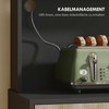 HOMCOM Virtuvės spintelė su stalviršiu ir kabelio anga, moderni virtuvės komoda su stalčiumi, 3 atviros lentynos, natūralaus medžio, juoda