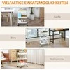 HOMCOM Virtuvinis vežimėlis 3 pakopų metalinis vežimėlis su didele erdve ir dangčiu, skirtas virtuvei ir biurui, plienas, baltas, 45x31x79,4 cm
