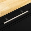 HOMCOM virtuvinis vežimėlis, serviravimo vežimėlis su stalviršiu, prieskonių lentyna, rankšluosčių laikikliu svetainei, valgomajam, juodas, 109 x 40 x 89 cm