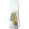 HOMCOM Viso ilgio veidrodis, 150 x 50 cm sieninis veidrodis su stovu, lenktas dizainas, stovintis veidrodis su apsaugine plėvele nuo atplaišų, skirtas svetainei, miegamajam, juodas