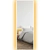 HOMCOM viso ilgio veidrodis 40 x 120 cm stovintis veidrodis su LED apšvietimu, sieninis veidrodis su jutikliniu valdymu, berėmis grindų veidrodis, skirtas miegamajam, svetainei