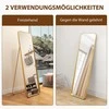 HOMCOM viso ūgio veidrodis 160 x 50 cm, siaurėjantis pastatomas veidrodis su metaliniu rėmu ir dūžiams atspariu stiklu, sieninis veidrodis statymui, atėmimui, veidrodis svetainei, miegamajam, prieškambariui, auksinis