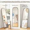 HOMCOM viso ūgio veidrodis 169 x 49 cm, arkinis pastatomas veidrodis su dūžimui atspariu stiklu ir aliuminio rėmu, sieninis veidrodis atraminis, laisvai pastatomas, svetainei, miegamajam, koridoriui, juodas