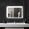 HOMCOM vonios veidrodis su apšvietimu 50x70 cm LED veidrodis sieninis veidrodis su „Bluetooth“ muzikos funkcija jutiklinis jungiklis atminties funkcija šviesos veidrodis neblunkantis su 3 šviesos spalvomis sidabras