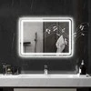 HOMCOM vonios veidrodis su apšvietimu 50x70 cm, LED veidrodis, sieninis veidrodis su „Bluetooth“ muzikos funkcija, jutikliniu jungikliu, atminties funkcija, apsauga nuo rasojimo, 3 šviesos spalvos, sidabrinis
