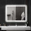 HOMCOM vonios veidrodis su apšvietimu 70x90 cm, LED veidrodis, sieninis veidrodis su Bluetooth muzikos funkcija, laikrodis, jutiklinis jungiklis, atminties funkcija, šviesos veidrodis be rasojimo, su 3 šviesos spalvomis, sidabrinis