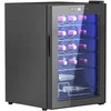HOMCOM Vyno šaldytuvas 20 butelių 53L 5-18℃ Kompresorinis gėrimų šaldytuvas su anti-UV stiklo durimis, butelių šaldytuvas su LED apšvietimu, mažas vyno šaldytuvas su jutikliniu ekranu, juodas