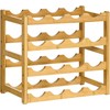 HOMCOM vyno stovas butelių stovas bambuko natūralaus medžio 16 butelių 43x23,5x38cm