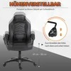 Homcom Žaidimų kėdė, biuro kėdė su šilumos ir masažo funkcija - juoda W68 x D69 x H(108-117) cm