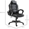 Homcom Žaidimų kėdė, biuro kėdė su šilumos ir masažo funkcija - juoda W68 x D69 x H(108-117) cm