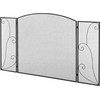 Homcom Židinio apsauginės grotelės su 3 skydeliais - Juodos 132,5 x 76,5 cm