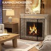 HOMCOM Židinio apsauginės grotelės, sulankstomos židinio grotelės su 3 skydeliais, viryklės apsauginės grotelės, gyvenamojo kambario apsauga nuo kibirkščių, plienas, 135 x 85 cm, juodos spalvos