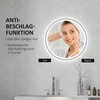"Kleankin" vonios kambario veidrodis, vonios kambario veidrodis su LED apšvietimu, Ø 60 cm, apšviestas veidrodis su jutikline funkcija, atminties funkcija, be rūko, su aliuminio rėmu
