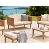Beliani 2 vietų sodo sofa BARATTI, akacijos mediena, ruda