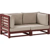 Lauko baldų komplektas Beliani 2 vietų sodo sofa TRANI modulinė akacijos mediena, bordinė