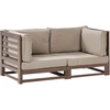 Lauko baldų komplektas Beliani 2 vietų sodo sofa TRANI Modulinė Sertifikuota akacijos mediena Tamsiai ruda