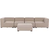 Lauko baldų komplektas Beliani 4 vietų modulinė sodo sofa su pufu AREZZO smėlio spalvos