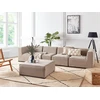 Lauko baldų komplektas Beliani 4 vietų modulinė sodo sofa su pufu AREZZO smėlio spalvos