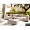 Lauko baldų komplektas Beliani 4 vietų modulinė sodo sofa su pufu AREZZO smėlio spalvos
