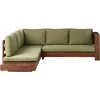 Lauko baldų komplektas Beliani 5 vietų sodo kampinė sofa MARETTIMO kairinė žalia, sertifikuota akacijos mediena