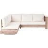 Lauko baldų komplektas Beliani 5 vietų sodo kampinė sofa MARETTIMO kairinė, kreminė balta, sertifikuota akacijos mediena