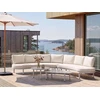 Lauko baldų komplektas Beliani Lauko sofa 6 žmonėms ORIOLO su staliukais, metalinė, šviesiai smėlinė