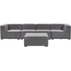 Lauko baldų komplektas Beliani Modulinė sodo sofa su pufu 4 asmenims AREZZO, pilka