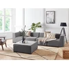 Lauko baldų komplektas Beliani Modulinė sodo sofa su pufu 4 asmenims AREZZO, pilka