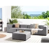 Lauko baldų komplektas Beliani Modulinė sodo sofa su pufu 4 asmenims AREZZO, pilka