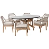 Lauko baldų komplektas Beliani Sodo baldų komplektas 6 asmenims ORISTANO smėlio spalvos betono imitacijos su pagalvėlėmis