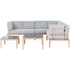 Lauko baldų komplektas Beliani Sodo kampinė sofa su staliuku 6 asmenims RIMA III kairinė, pilka, metalinė, modulinė