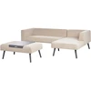 Lauko baldų komplektas Beliani Sodo kampinė sofa su staleliu 4 asmenims SORRIVOLI kairinė Smėlio spalvos